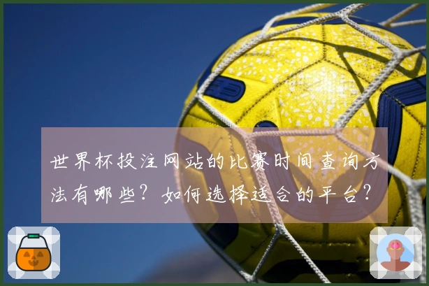 世界杯投注网站的比赛时间查询方法有哪些？如何选择适合的平台？